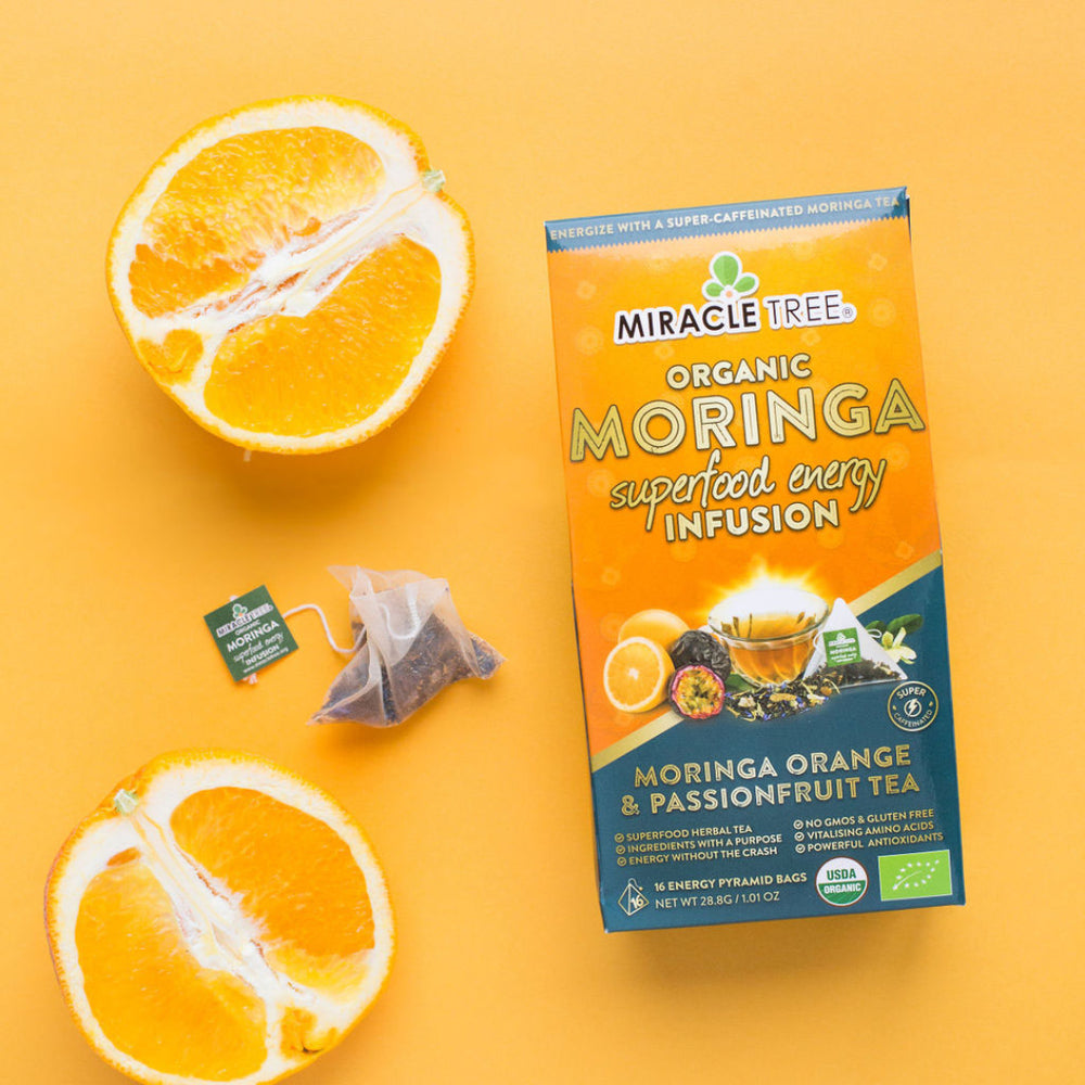 Organic Moringa Energy Tea, Orange Passionfruit